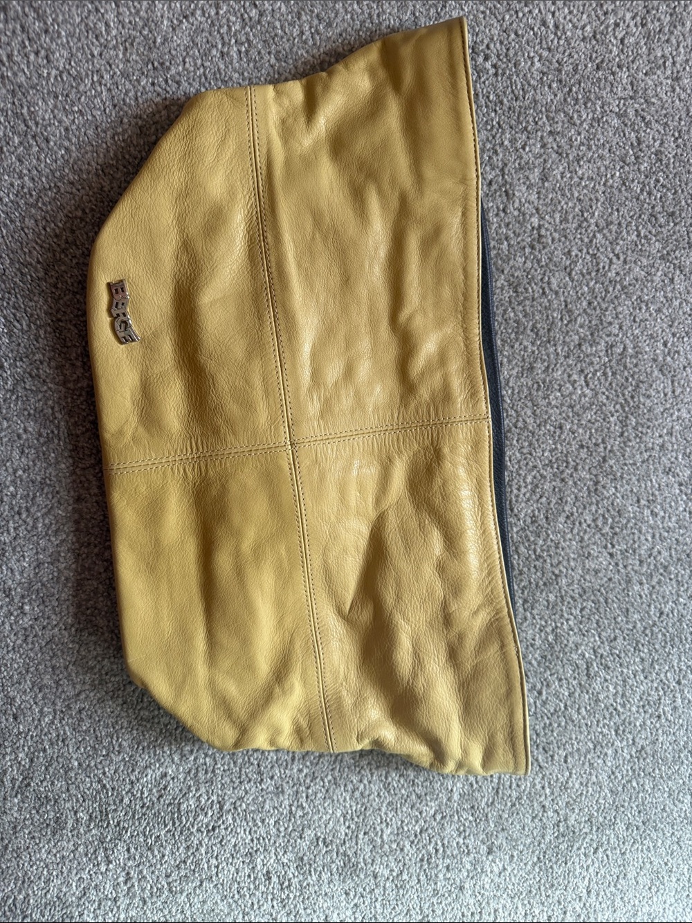 Unique yellow Bergé Italian handbag